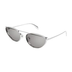 NWT ALEXANDER MCQUEEN SUNGLASSES SILVER OVAL WOMEN EYEWEAR